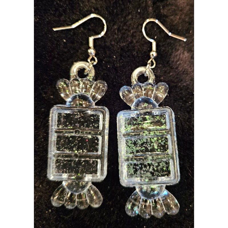 HARD ROCK CANDY GLITTER EARRINGS SWEET LOLLIPOP HANDMADE CHOOSE 1