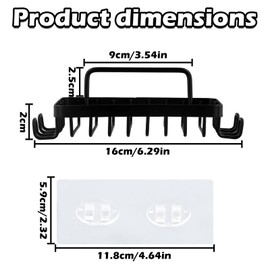 Stainless Steel Soap Holder, Soap Dish Holder for Shower,No-Drilling Soap Case Basket with Razor Holder Hooks, Soap Box Container Holder Soap Bar Dish Storage for Bathroom, Waterproof Rustproof