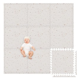 Play Platoon Non-Toxic Large Kids Mats for Floors, Extra-Thick Interlocking Tiles, 24 x 24 in. Puzzle Mat Pieces with Border, 9 Tile 72 x 72 inch, Neutral Playmat Rug for Toddlers & Children