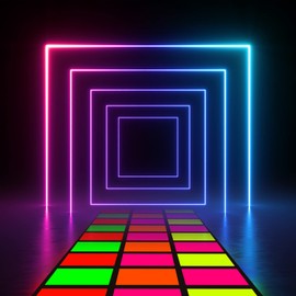Mixweer 118 x 39 Inch Disposable Neon Dance Floor 80s 90s Party Decorations DIY Plastic Dance Floor Neon Carpet Runner for Outdoor Birthday Party Supplies Wedding Favors (10 Pcs)
