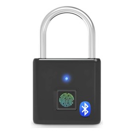 Candado Inteligente Bluetooth App Huella Digital Res Lluvia Color Negro