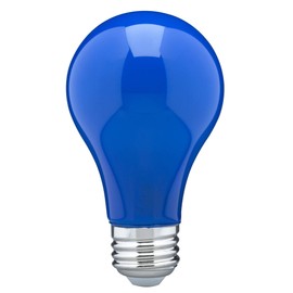 Satco S14985 8 Watt A19 LED Color Light Bulb, Ceramic Blue