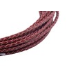 KONMAY - Cordón de piel trenzado redondo rojo clásico de