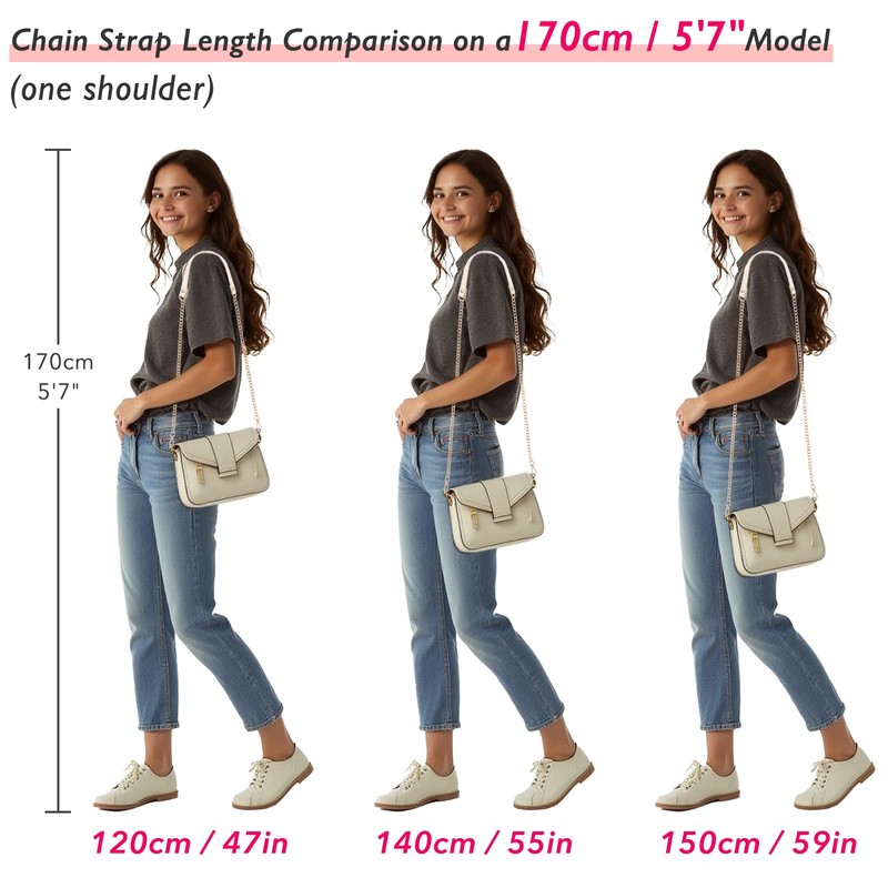 kilofly 2pc Gold Plated Faux Leather Removable Clutch Chain Shoulder