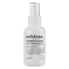 ENHANSE Enhanse Super Clean Face Mist Hypochlorous Acid Spray, Travel Friendly, Soothing Purifying Toner Facial Spray, Helps Redness, Breakouts, Post Workout, Quick Refresh, Clean, For All Skin Types, 3 fl oz