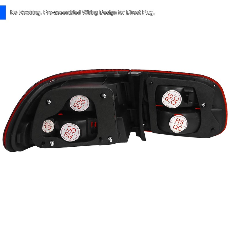Spec-D Tuning Red Clear Lens Tail Lights Compatible with 1992-1995