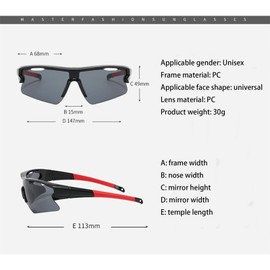 Sunglasses, Men's Sunglasses, Women's Sunglasses, Safety Glasses, Quick Glasses Rave, Polarised Cycling Glasses for Men and Women, Quick Glasses, UV400 Protection (Black Frame, Blue Film), Colourful