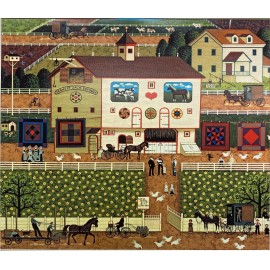 Charles Wysocki "Amish Neighbors" Newly FRAMED Art Americana Rural