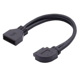 chenyang USB 3.0 Front Panel Header 19/20Pin Male to Female 90 Degree Right Angled Mainboard Header Port Extension Cable Adapter