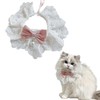 Hjvvr Cat Collar,Pink Cat Bib with Bow,Adjustable Lace Bib Scarf