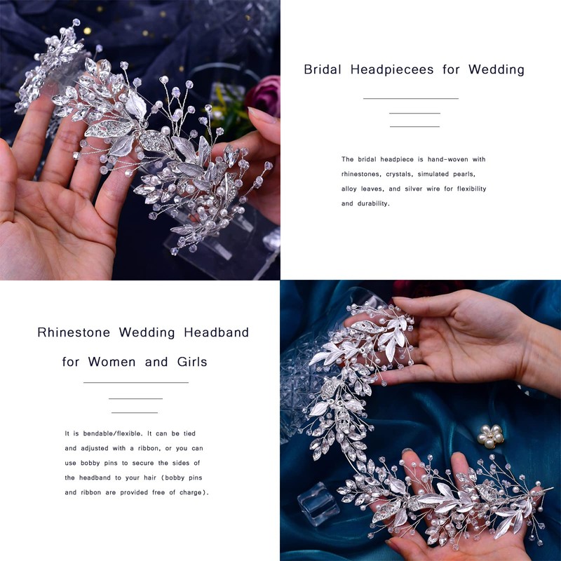 LOVFOIVER Diadema de boda para novias y dama de honor