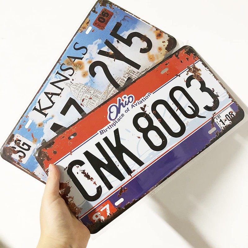 Panguru 2 Pieces Prop License Plates from Supernatural, Metal Stamped
