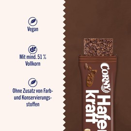 Oat Bar Corny Haferkraft Cocoa Vegan & Whole Grain Oats 12 x 65 g