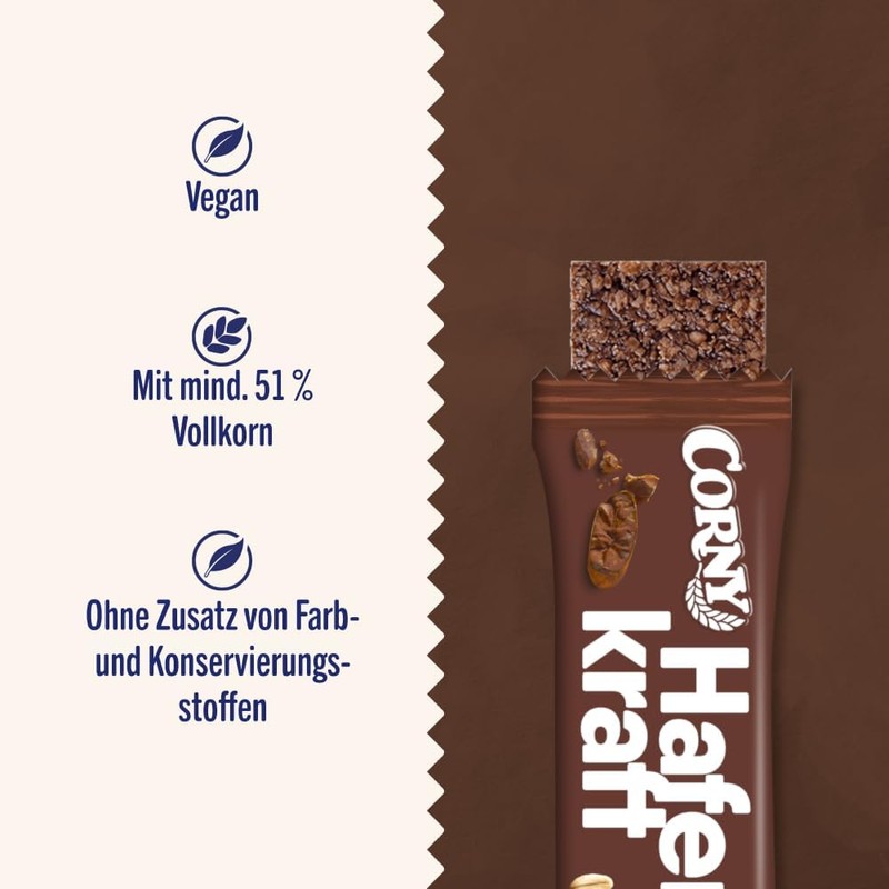 Oat Bar Corny Haferkraft Cocoa Vegan & Whole Grain Oats