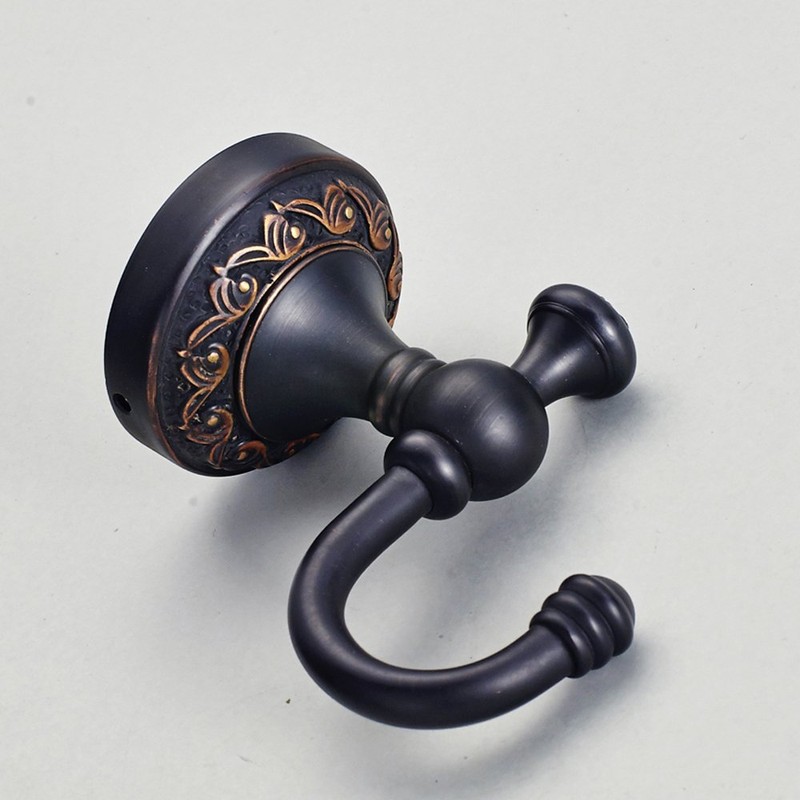Leyden Brass Towel Hooks, Oil Rubbed Bronze Robe Hooks Antique