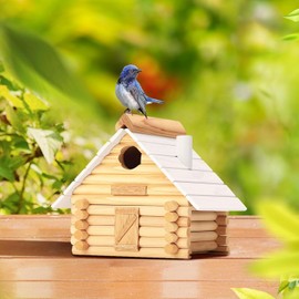 CEDAR ALPHA New Premium Wooden Lincolnlog Bird House Kit - Birdhouse Kits for Kids - Build it Yourself Birdhouse - Birdhouse Kits for Adults to Build - Woodworking Adult Crafts & DIY Bird House