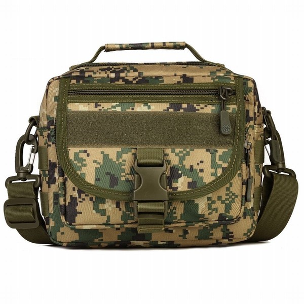 PHOENIX IKKI Dual Purpose Molle Compatible Bag, 6 Colors, Camouflage, Water Resistant Material, Outdoor, Shoulder Bag, Tactical Shoulder Bag, Military, Handbag, Jungle Digital Camo