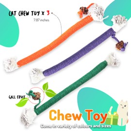 LEKEWPET Cat Chew Toys 3PCS Sisal Ropes Toys for Indoor Cats Teeth Cleaning Toys for Kitten, Bite Resistant Catnip Toys Interactive Play Cat Nip Kitty Kicker Toys for All Breeds