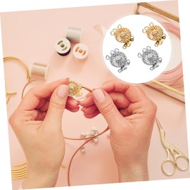 OHPHCALL 4Pcs Flower Jewelry Connector Clasps Durable Multi Strand Clasps for DIY Bracelet and Necklace Making Jewelry Accessories for Creative Projects