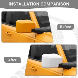 PDKLIN for Bronco Side Mirror Cover Trim White for Ford Bronco 2021 2022 2023 White Exterior Accessories 2pcs (for Mirror Without Light & Not for Sport)