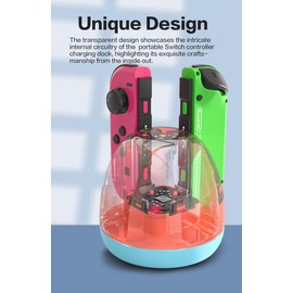 Switch Joycon Charger, Fast Charging Switch Controller Charger Dock with LED Light and USB Type C Cable - Portable and Stylish - Includes USB C Cable - Switch Joycon Charging Station