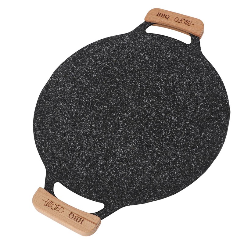 Round BBQ Grill Pan Metal Nonstick Grill Barbecue Plate Multifunctional