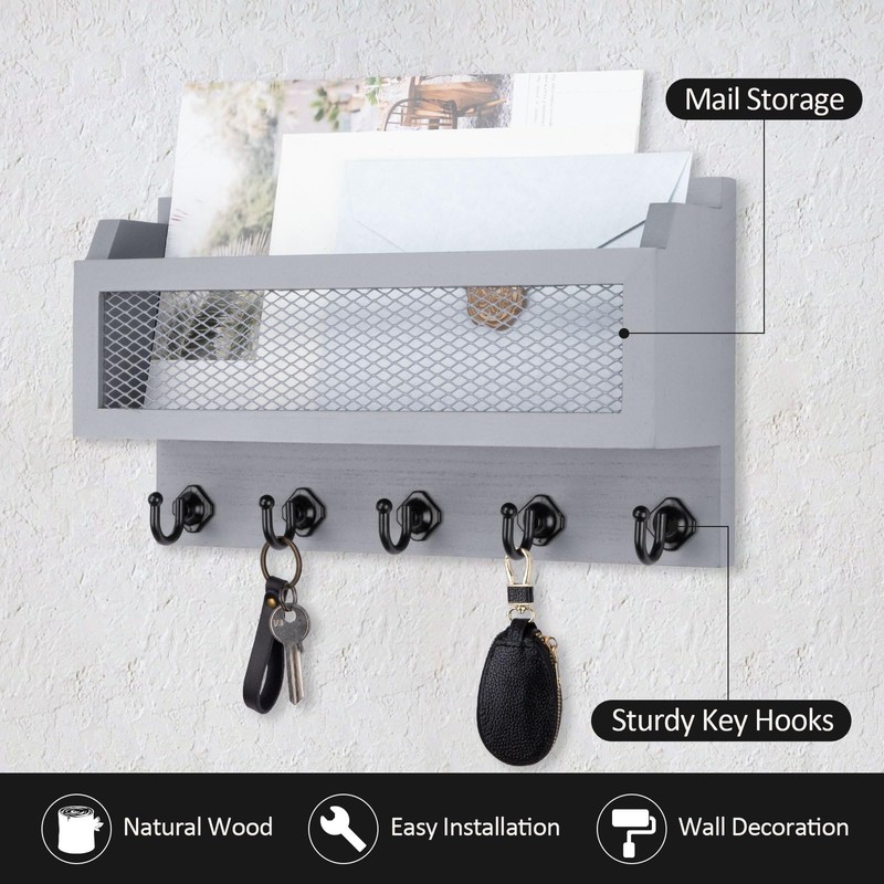 Nekon Mail and Key Holder for Wall Decorative, 11 Inch