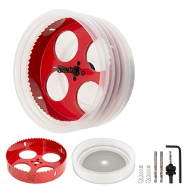 MAZING 6-1/4 Inch Hole Saw Dust Bowl Kit, 6.25 Hole Cutter for Recessed Lights Can Lights 6 inch, 159mm Bi-Metal Hole Saw with Dust Catcher for Cutting Wood, Plastic, Ceiling, Drywall and Metal Sheet