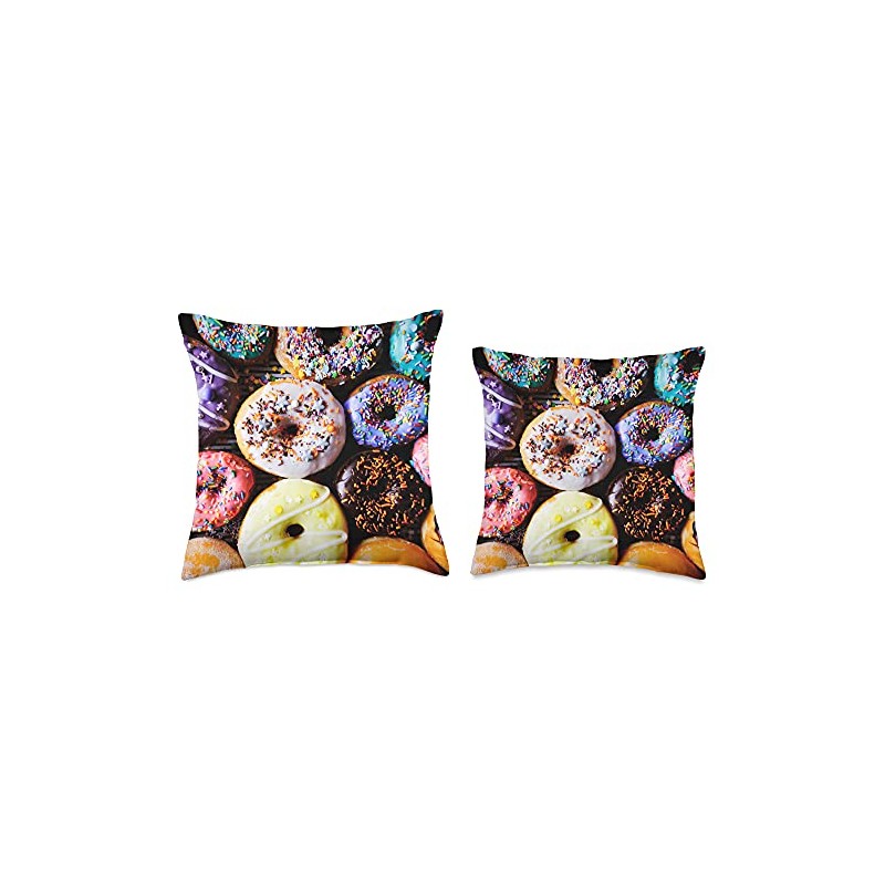 Carpe Cranium Donuts (Frosted Sugar Euphoria) Throw Pillow, 18x18, Multicolor