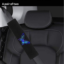 LYUQAPZ 2Pcs Seat Belt Covers Shoulder Pads Compatible with Butterfly Cute, Car Seat Belt Pads Safety Belt Cover Pad