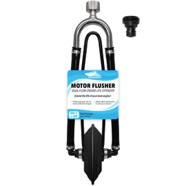 Seaworks Steel Dual Feed Muff Style Heavy Duty Steel Boat Motor Flusher | Use for Antifreeze Winterization or Common Water Flush | 5/8 Inch Standard Garden Hose Connection