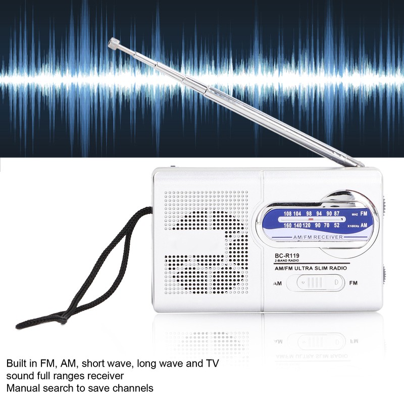 Mini AM FM Radio Manual Operation Easy Adjustment Memory Function