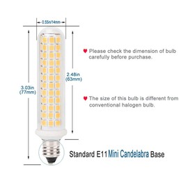 SYXKJ E11 LED Light Bulbs, 100w Halogen Bulbs Replacement, 10w E11 LED Bulb, Mini Candelabra Base, 10W 1100LM, AC110V 120V, for Indoor Decorative Lighting, 2-Pack（Warm White）