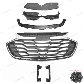 Unbranded 6PC For Cruze LT 2019 Front Bumper Bracket Radiator Cover Chrome Grille Mesh Kit