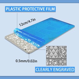 PH PandaHall 3pcs Flower Texture Nail Stamping Plates 36 Patterns Leaf Floral Nails Art Stencils Plants Leaves Manicure Art Templates Stainless Steel Nail Image Plate for Women Manicures Salon Design