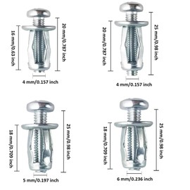XINYUICEAN Jack Tuercas Tornillo, 40 Piezas Pétalo Tornillo Anclajes Expansión Tapones, Kit Surtido de Tuercas de Pétalo de Acero, Jack con Tornillos para Pared Hueca, Hierro, Plástico (40)