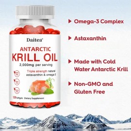 Cápsulas De Aceite De Krill Antártico Astaxantina  Omega-3                                                                                            
