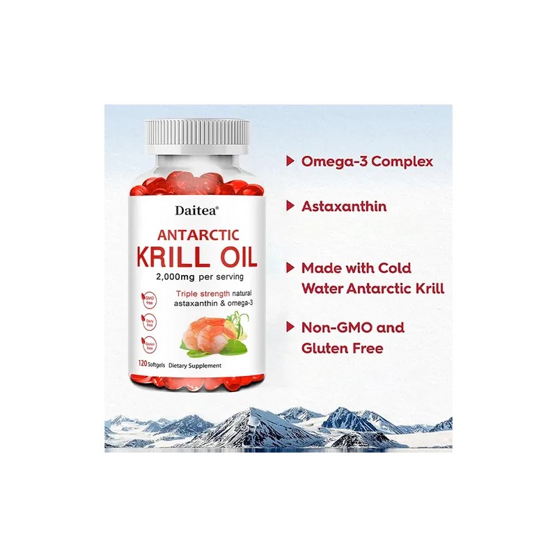 Cápsulas De Aceite De Krill Antártico Astaxantina Omega-3