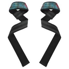 Art Peonies - Correas de muñeca para levantamiento de pesas, peso muerto, antideslizantes, de 26 pulgadas, para levantamiento de pesas, levantamiento de peso, ejercicio, entrenamiento de fuerza