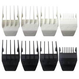 HNYYZL Professional Peanut Clipper Guards - 8-Piece Clipper Guides For Wahl Peanut, Trimmer Cutting Guides Set - Competible with Peanut Blade, 8685, 8655, 8035, 8685-1401 and 8663 White and Black