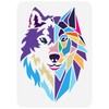 FINGERINSPIRE Geometric Wolf Head Stencil 21x29.7cm Reusable Wolf Head Drawing
