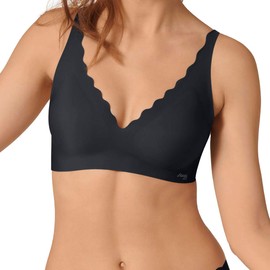 Sloggi Women's Zero Feel Wavy Bralette Non-Wired Bra Opaque, black
