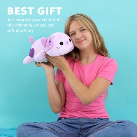 Onsoyours Original Lavender Cat Plush 13 Inch Kitty Plushies Toy Kitten Stuffed Animal Soft Pillow Kawaii Plushie Gift for Kids & Adults (Lavender Cat,13")