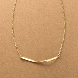 Cream Dot Necklace, Women's Popular, Stainless Steel, Surgical Stainless Steel, Short Chain, Twist, Metal Bar, Twist