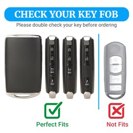 Joouheax for Maz-da Key Fob Cover with Key Chain, Soft TPU Full Protection Car Key Case Compatible with Maz-da 3/6 CX-5 CX-9 CX-50 CX-60 CX-70 2019-2025, Key fob Cover for WAZSKE11D0, Blue