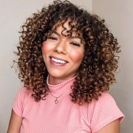 Curly Crochet Hair for Women 10 Inch GoGo Curl Crochet Hair Ombre Brown Curly Crochet Braids for Women 7 Packs Deep Wave Braiding Hair Extensions OT430