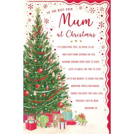 Regal Publishing Sentiment Christmas Card Mum - 12 x 8 inches