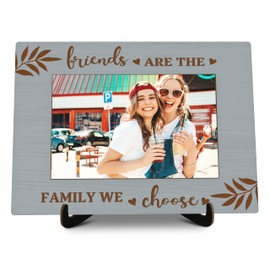 valucise Friends Pictures Frame, Friends Are The Family We Choose Photo Frame with Stand, Friendship Gifts for Best Friend, Farmhouse Home Living Room Bedroom Office Decoration -a13