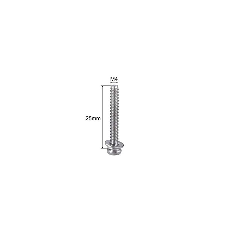 sourcing map M4 x 25mm Stainless Steel Phillips Pan Head