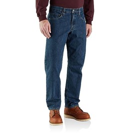 Carhartt Men's Relaxed Fit Flannel-Lined 5-Pocket Jean, Canal, 38 x 30